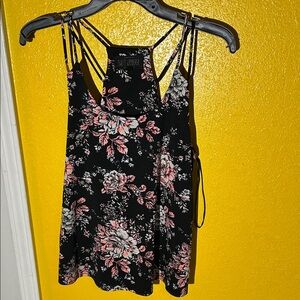 Sweet Wanderer Black and Pink Floral Camisole